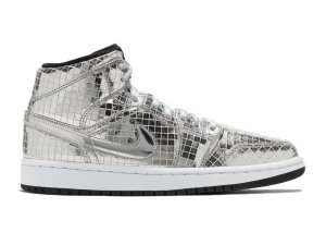 Jordan  1 Mid SE Disco Metallic Silver (W) Silver/White-Black (CU9304-001)