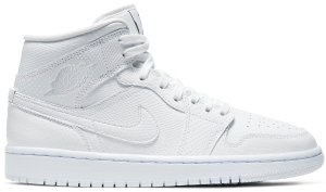 Jordan  1 Mid White Snakeskin (W) White/White-White (BQ6472-110)