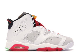 Jordan  6 Retro Hare (GS) Neutral Grey/White-True Red-Black (384665-062)