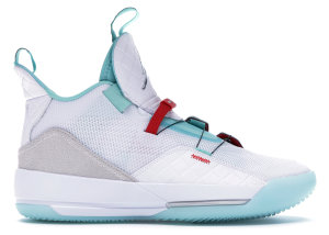 Jordan  XXXIII Guo Ailun PE White/Metallic Silver-University Red-Clear Jade (AQ8830-101/BV5072-101 (Overseas))