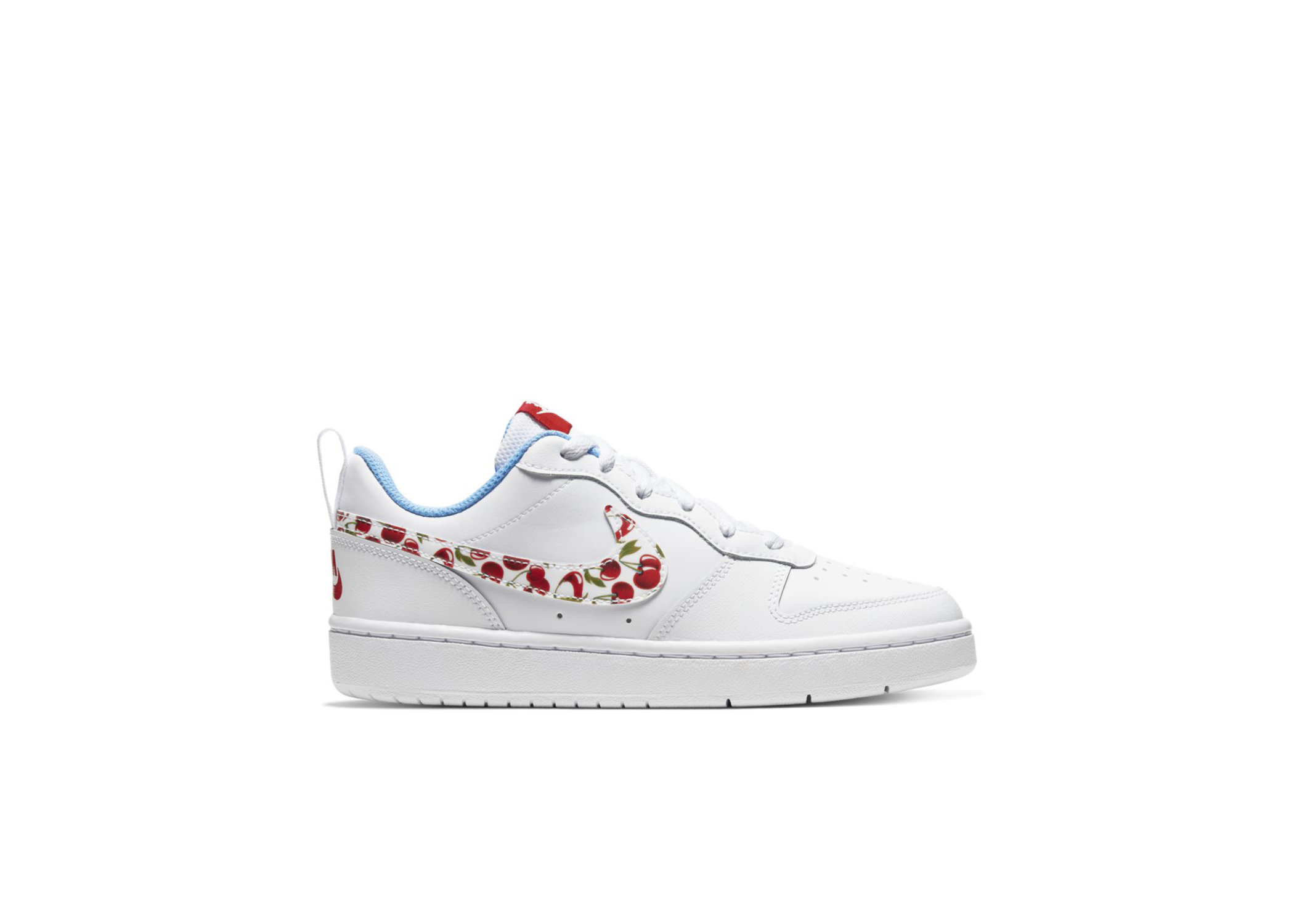 Nike Court Borough Low 2 White Cherry Gs White University Blue Track Red Cj2238 100