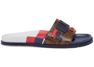 Fila  Fendi Slides Multi-Color White/Fila Navy-Fila Red-Brown (7X1201AK18F14ZA)