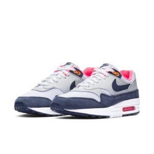 Nike  Air Max 1 Pure Platinum Midnight Navy Racer Pink (W) White/Midnight Navy-Pure Platinum-Racer Pink-Laser Orange (319986-116)