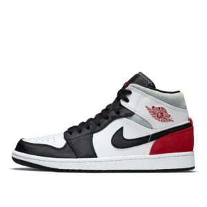 Jordan  1 Mid SE Union Black Toe White/Black-Light Smoke Grey-Gym Red (852542-100)