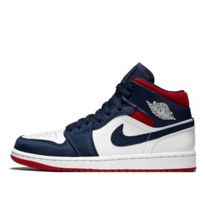 Jordan  1 Mid SE USA White/Varsity Red-Midnight Navy (852542-104)