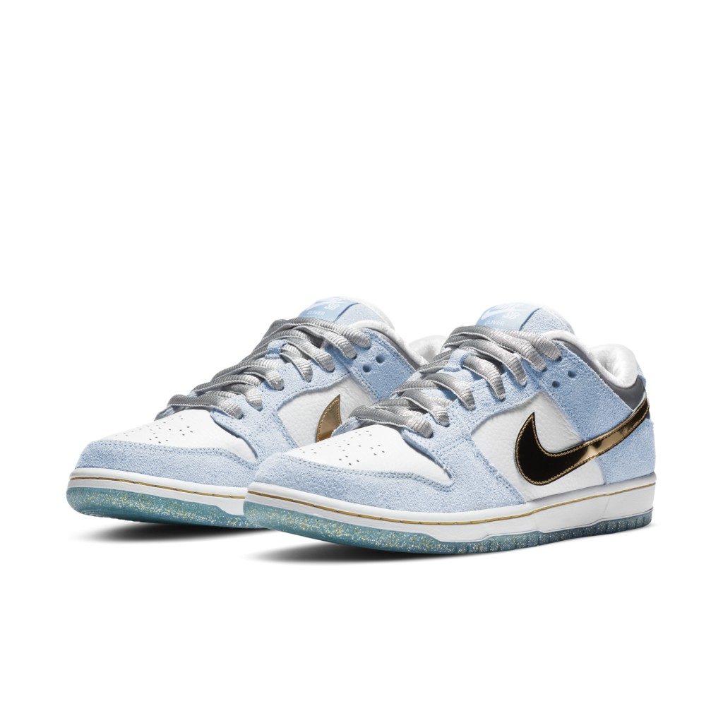 Nike SB Dunk Low Sean Cliver (Special Box) Ice Blue/White-Metallic Gold ...